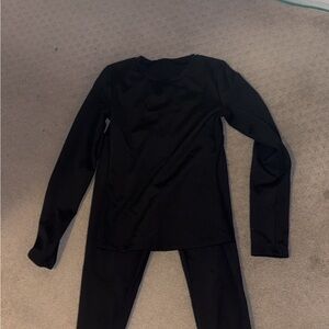 Black Long Sleeve Top and Pants Set